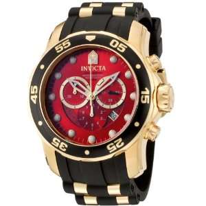   Chronograph Red Dial Black Polyurethane Watch Invicta Watches