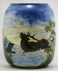 FAIENCE MANUFACTURING COMPANY FMC 9 HUNTER AND ELK SCENIC LANDSCAPE 