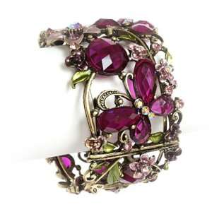   Purple Crystal Butterfly Bangle Bracelet Fashion Jewelry Jewelry