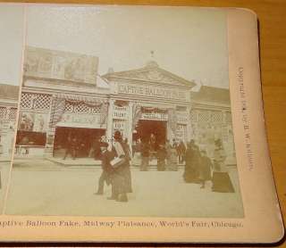   Balloon Midway Plaisance Worlds Fair Chicago 1893 Kilburn Illinois