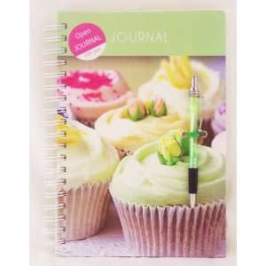  Green Cup Cake Ruled Journal Notebook Note Book & Pen 