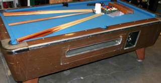Valley bar pool table 7 w/ coin acceptor,blue felt, balls cue sticks 