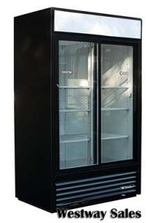 True GDM  41 Commercial 2 Section Sliding Glass Door Refrigerator 