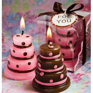 Baby Shower Favors  Pink and Brown Wedding Cake Candle Favors (1   29 
