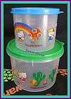 Tupperware Hello Kitty Canisters Set of 2 Blue Green New