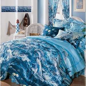  DOLPHIN WINDOW CURTAINS kids bedroom drapes