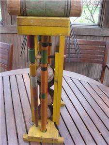   South Bend Toy Mfg Co Indiana 4 player Wood Croquet Set & Stand  