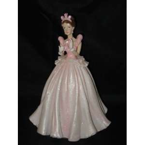 Pink Girl with Cinderella Slipper Figurine or Cake Topper  