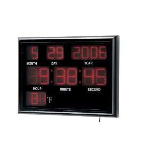  LED Digital Wall Clock Black Temperature Calendar: Home 