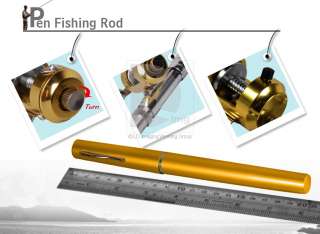 Mini Pocket Pen Fishing Rod +Golden Fishing Reel DF003  