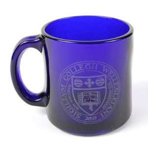  Wellesley College Blue Prides Cobalt Glass Mug