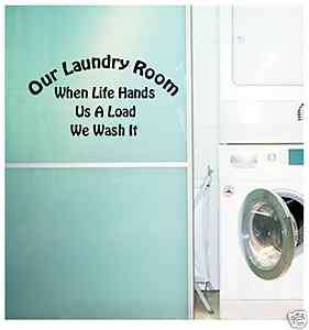 Vinyl Wall Lettering Decal Laundry Room Decor Quote  