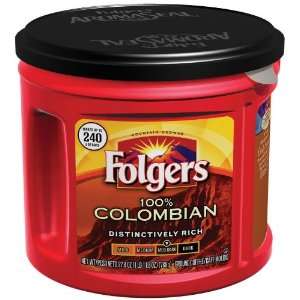 Folgers Medium   Dark Roast Coffee 100 Colombian   6 Pack  