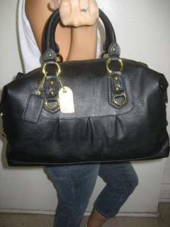 NEW BAG black HANDBAG DESIGNER PURSE madison style leather lk 