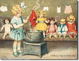 Dolls Clothes Laundry Wash Room Collection Diamond Dyes Picture Metal 