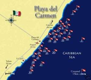 Playa del Carmen Dive Map (SCUBA dictionary)  