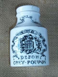 Antique French Dijon Mustard Pot Grey Poupon Digoin Sarreguemines 