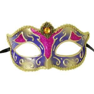  Ibisa Mardi Gras Costume Mask Purple/Gold Toys & Games