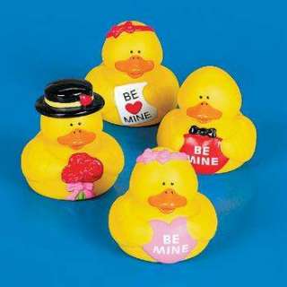 BE MINE RUBBER DUCKS Valentine Day Ducky Cake Toppers Kids Toys Love 