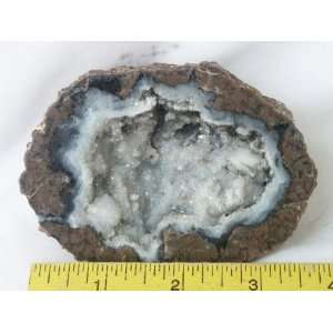    Agate Rimmed Hollow Geode with Crystals, 8.47.8: Everything Else