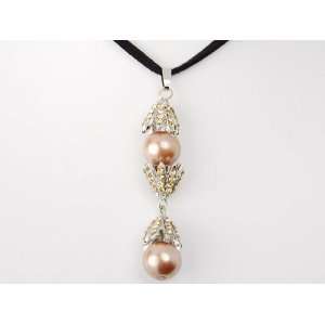   Topaz Crystal Rhinestone Long Dangle Custom Necklace Pendant: Jewelry