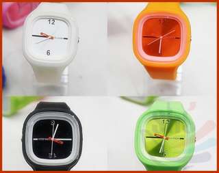 Oversized Colorful Jelly Candy Sports Quartz RUBBER Wrist Watch UNISEX 