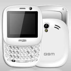 Unlocked GSM Dual sim QWERTY Slide cell phone White H01  