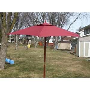   Burgundy Red Outdoor Patio Deck Market Umbrella: Patio, Lawn & Garden