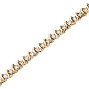   Gold 1 ct. Diamond S Link Tennis Bracelet: Katarina: Jewelry