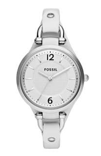 Fossil Ladies Round Dial Leather Strap Watch  