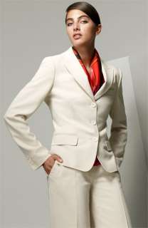 Max Mara Ivory Single Breasted Suit Jacket  