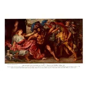 1950 Sir Anthony Van Dyck   Samson and Delilah   Masterpiece Vintage 