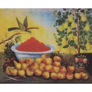  Fruit, Bird and Dwarf Pear Tree, Canvas Transfer by Charles 
