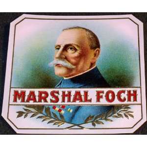  Marshal Foch Embossed Outer Cigar Label, 1920s 