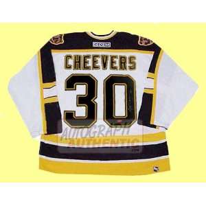  Autographed Gerry Cheevers Boston Bruins Jersey (White 