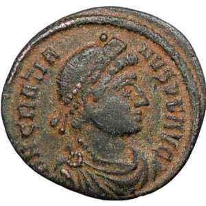 Gratian 378AD Authentic Ancient Roman Coin Roma w globe & spear Very 