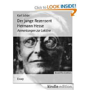 Der junge Rezensent Hermann Hesse Anmerkungen zur Lektüre (German 