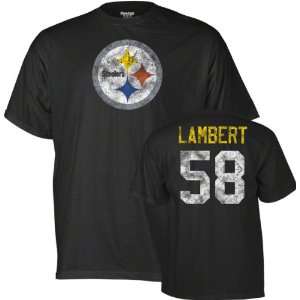 Jack Lambert Pittsburgh Steelers Black Vintage Name & Number Tee