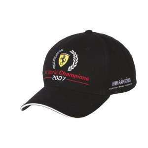 Ferrari Kimi Raikkonen F1 World Champions Cap Hat   Black  