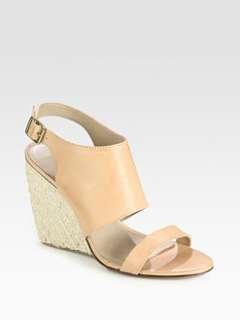 Rebecca Minkoff   Leather Slingback Wedge Sandals