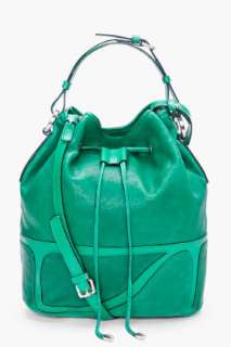 Neil Barrett Green Leather Bucket Bag for women  