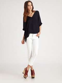   silk top $ 275 00 4 cropped skinny ankle jeans $ 195 00 1 more colors