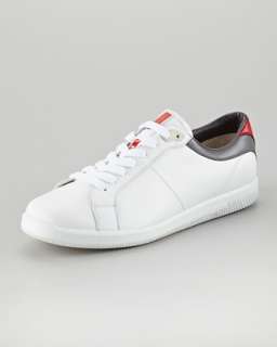 Contrast Counter Leather Sneaker, White