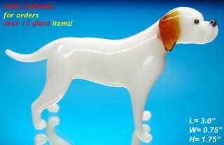 ENGLISH POINTER* Art Hand Blown Glass Dog Figurine 036  