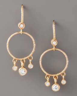 Round Diamond Fringe Earrings, Rose Gold