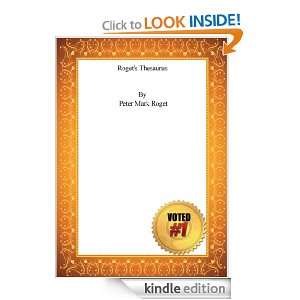 Rogets Thesaurus Peter Mark Roget  Kindle Store