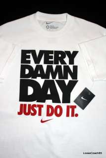 Nike EVERY DAMN DAY JUST DO IT White/Black/Red NWT Mens Size M 401980 