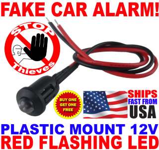   RED Alternating Flashing Dummy Fake Car Alarm Dash Mount LED Light PM