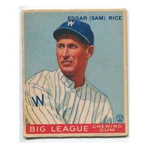  Sam Rice 1933 Goudey Card