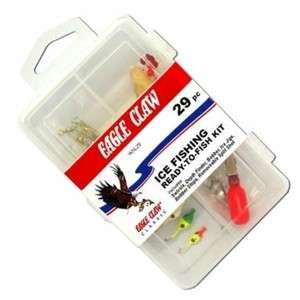 12) Eagle Claw 29 pc. Ice Fishing Kit   Jigs, Sinkers, Floats & More 